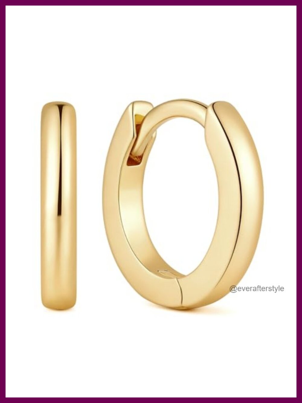 14k Gold Plated Small Hoop Earrings for Women, 10-20mm Spring Clasp